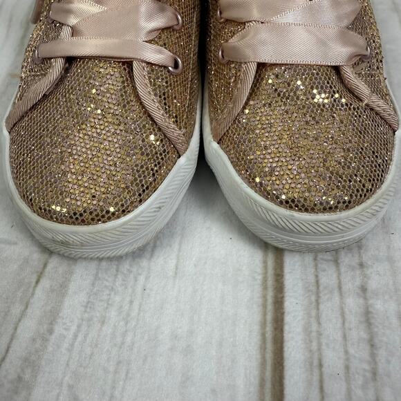 Kids Keds Glitter Kickstart Jr. Sparkle Rose Gold Sneakers Shoes Size 10C - Picture 2 of 6